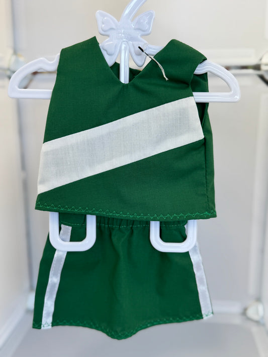Handmade 18" Doll Clothes - Michigan State Cheer Outfit & pompoms