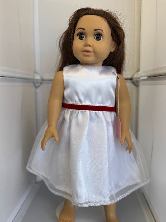 Handmade 18" Doll Clothes - White Fancy Dress