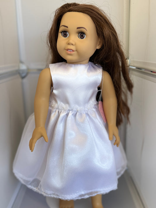 Handmade 18" Doll Clothes - White Fancy Dress (Wedding)