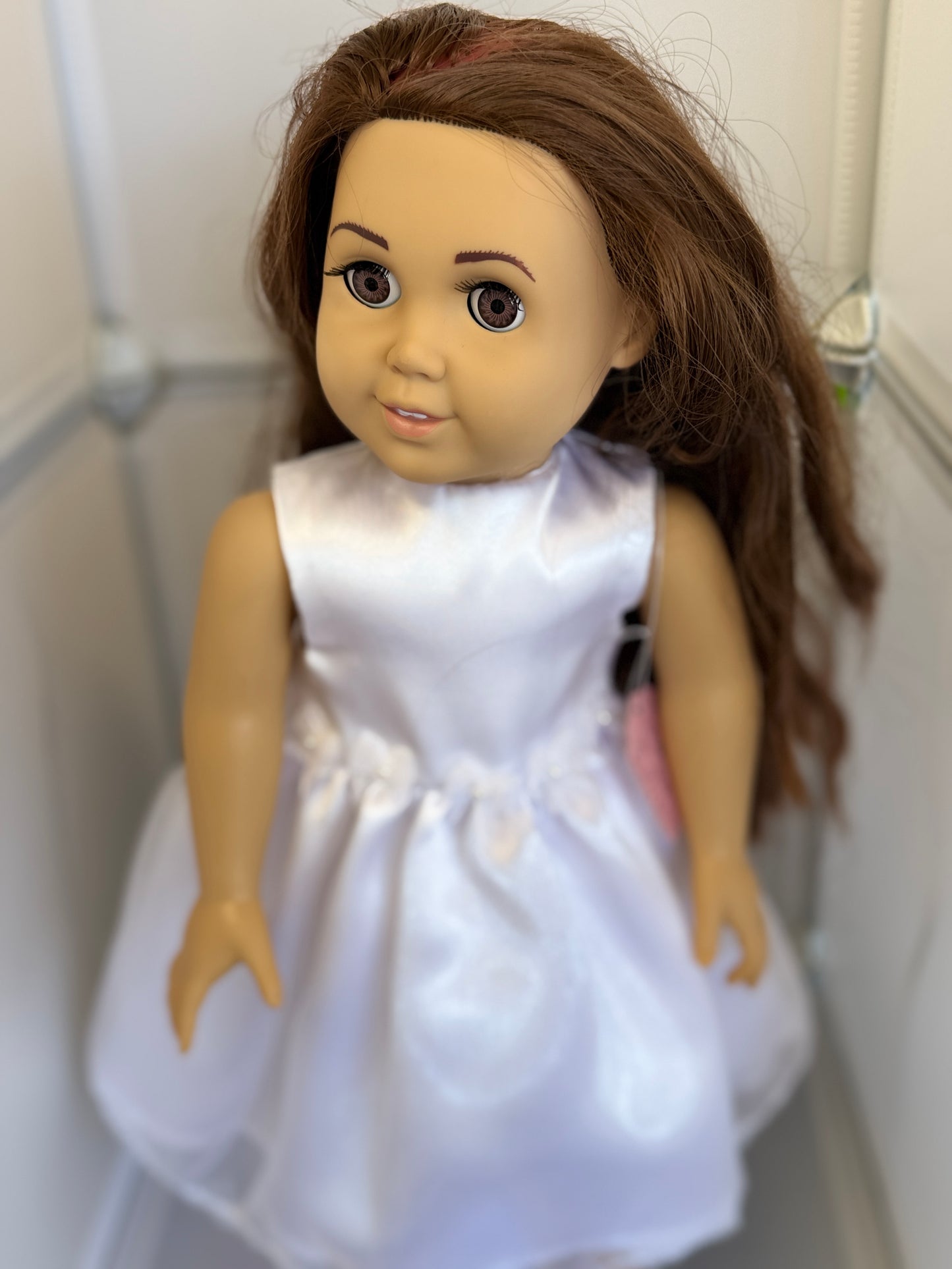 Handmade 18" Doll Clothes - White Fancy Dress (Wedding)
