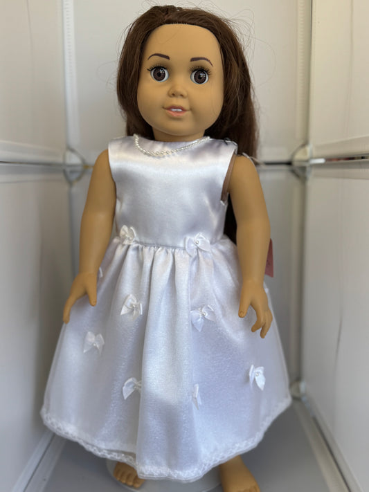 Handmade 18" Doll Clothes - White Fancy Dress (Wedding)