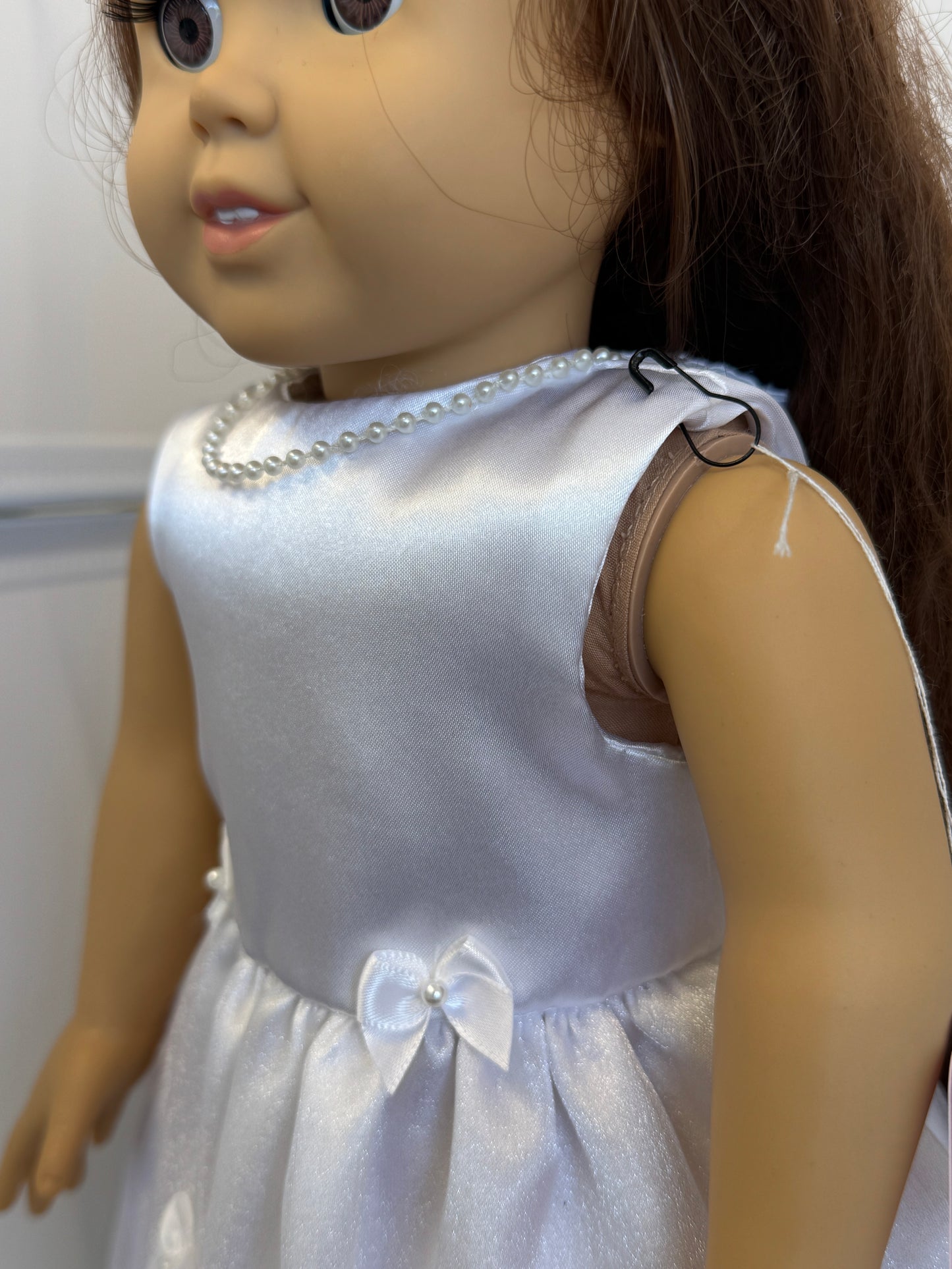 Handmade 18" Doll Clothes - White Fancy Dress (Wedding)