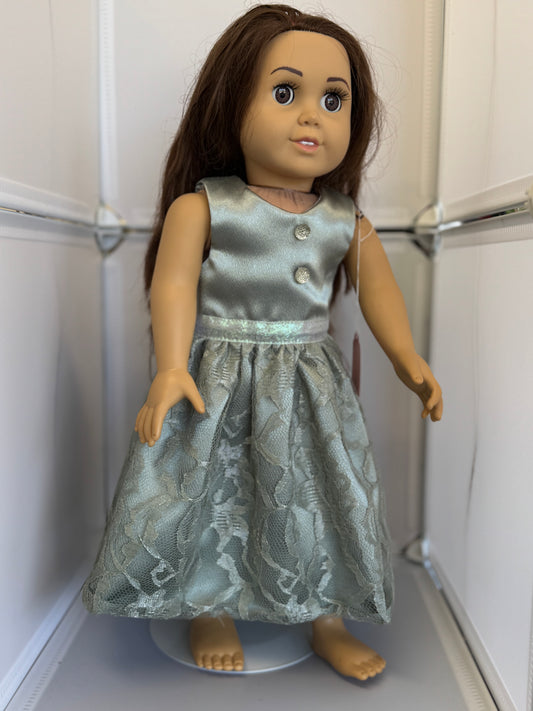 Handmade 18" Doll Clothes - Sage Fancy Dress