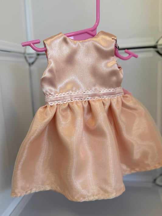 Handmade 18" Doll Clothes - Peach Fancy Dress