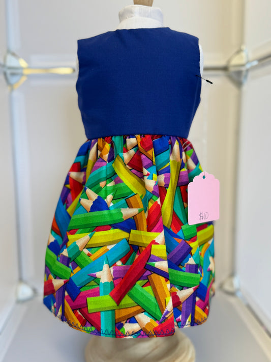 Handmade 18" Doll Clothes - Back to School Dress - Colored Pencils