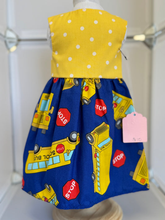 Handmade 18" Doll Clothes - Back to School Dress - School Bus