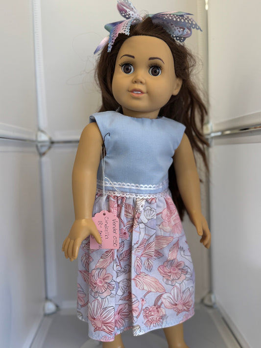 Handmade 18" Doll Clothes - Princess Dress & Bow