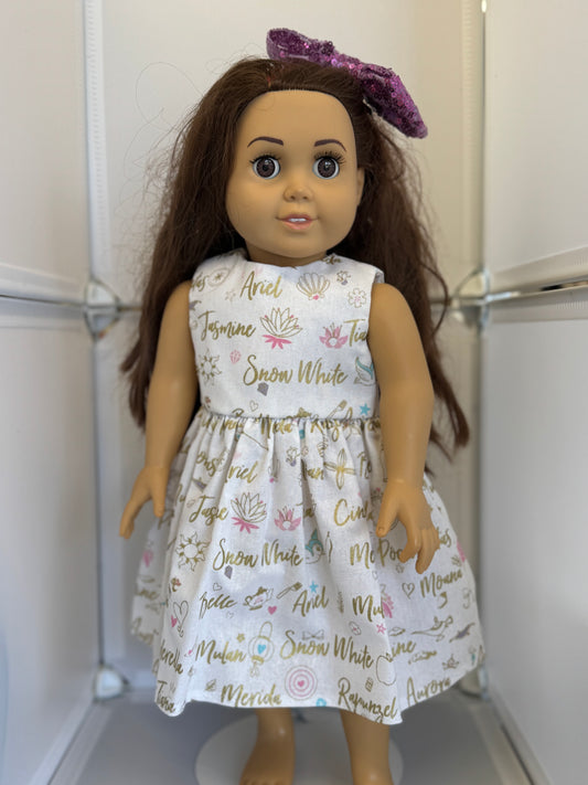 Handmade 18" Doll Clothes - Princess Dress & Bow