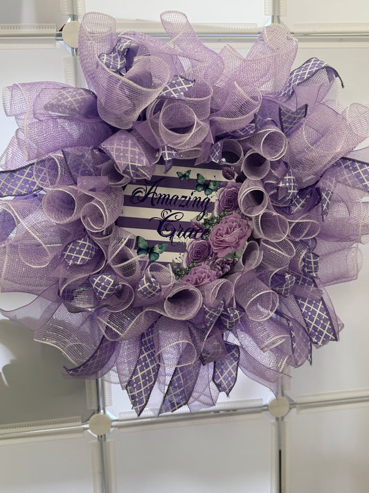 Handmade Deco Mesh Wreaths - Amazing Grace Wreath