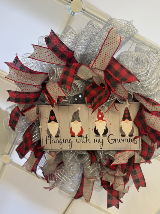 Handmade Deco Mesh Wreaths - Hanging with my Gnomies