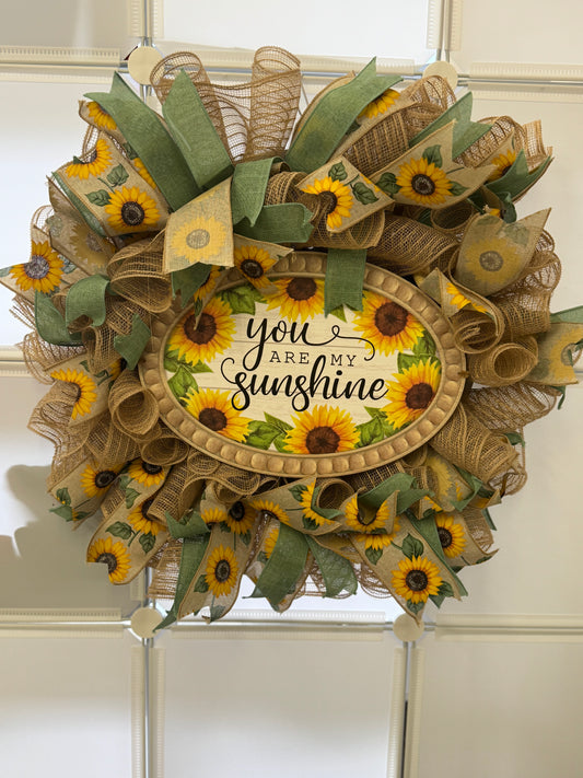 Handmade Deco Mesh Wreaths - You Are My Sunshine