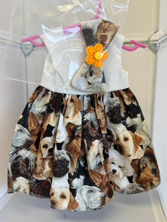 Handmade 18" Doll Clothes – Dog Dress w/ Bow