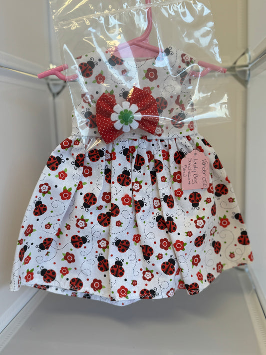 Handmade 18" Doll Clothes – Lady Bug Dress w/ Bow