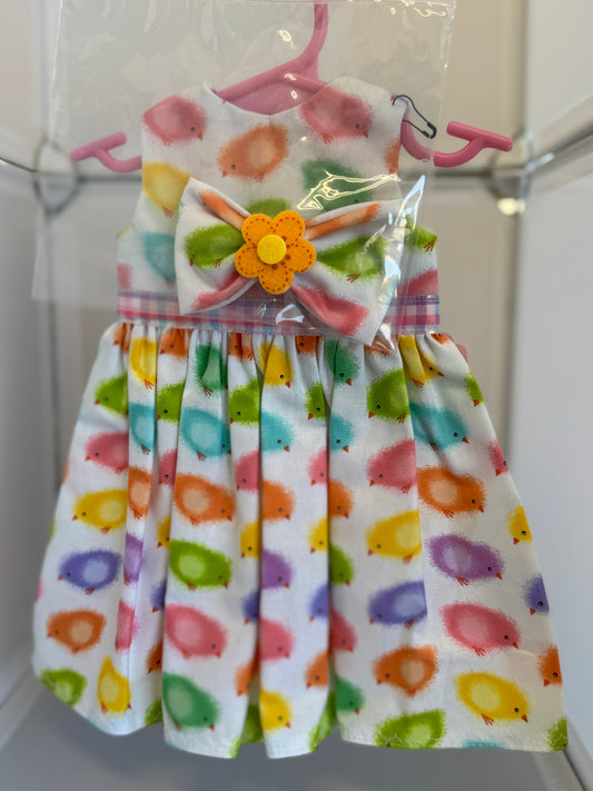 Handmade 18" Doll Clothes – Chicks Dress w/ Bow