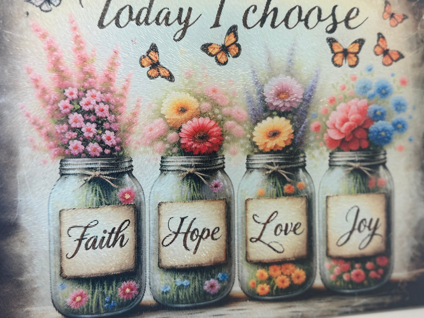 Custom 8" x 11" Glass Cutting Board – Personalized Kitchen Decor - Today I choose...