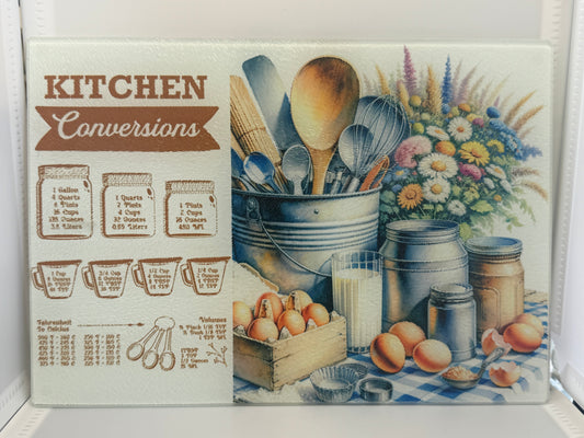 Custom 8" x 11" Glass Cutting Board – Personalized Kitchen Decor - Kitchen Conversions