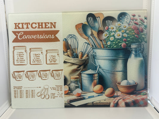 Custom 8" x 11" Glass Cutting Board – Personalized Kitchen Decor - Kitchen Conversions