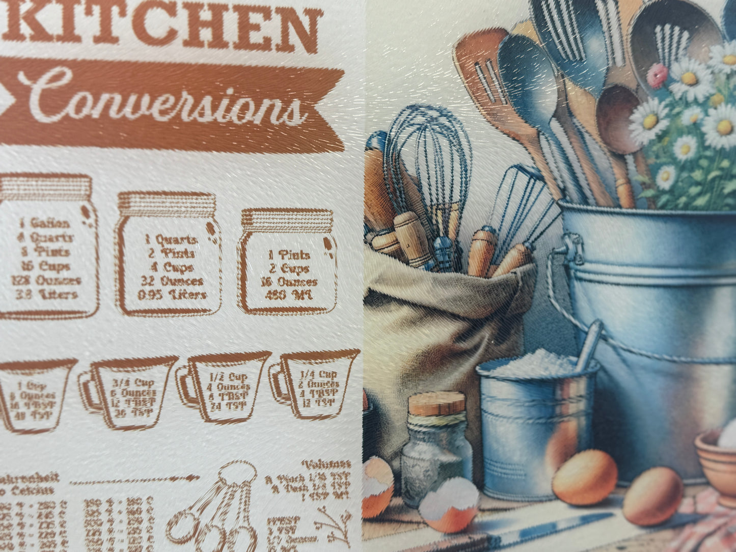 Custom 8" x 11" Glass Cutting Board – Personalized Kitchen Decor - Kitchen Conversions