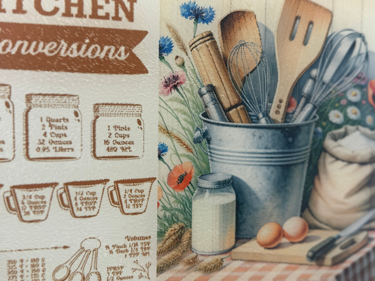 Custom 8" x 11" Glass Cutting Board – Personalized Kitchen Decor - Kitchen Conversions (Copy)