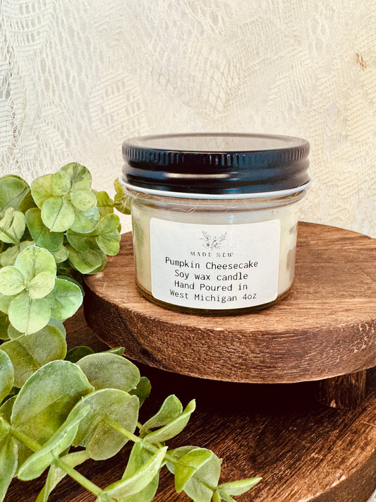 All-Natural Soy Candle – Clean & Cozy Burn - Pumpkin Cheesecake (4oz)