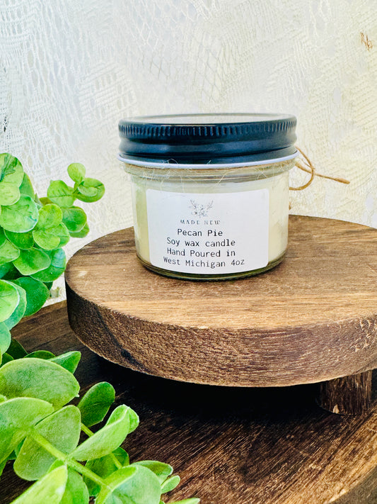 All-Natural Soy Candle – Clean & Cozy Burn - Pecan Pie (4oz)