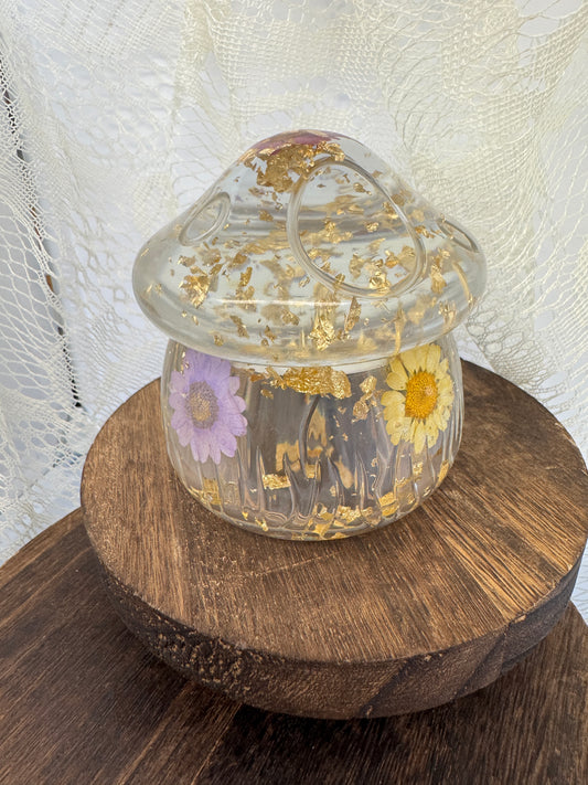 Hand-Poured Epoxy Resin Creations - Mushroom Jar