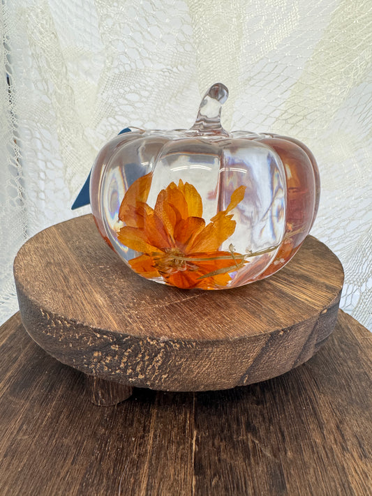 Hand-Poured Epoxy Resin Creations - Pumpkin Jar