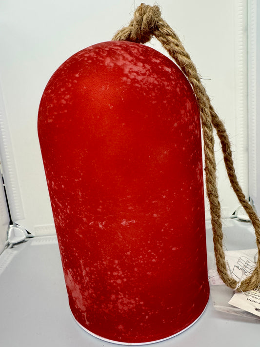 Red LED Bell Lantern with Rope Handle