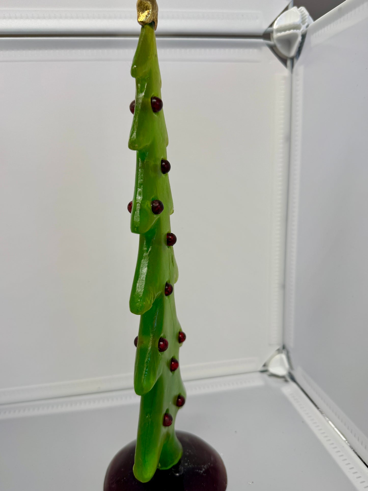 Handcrafted Green Resin Christmas Tree with Gold Star