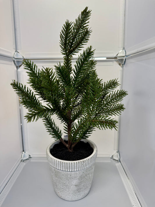 Potted Faux Pine Tree – Rustic Winter Décor