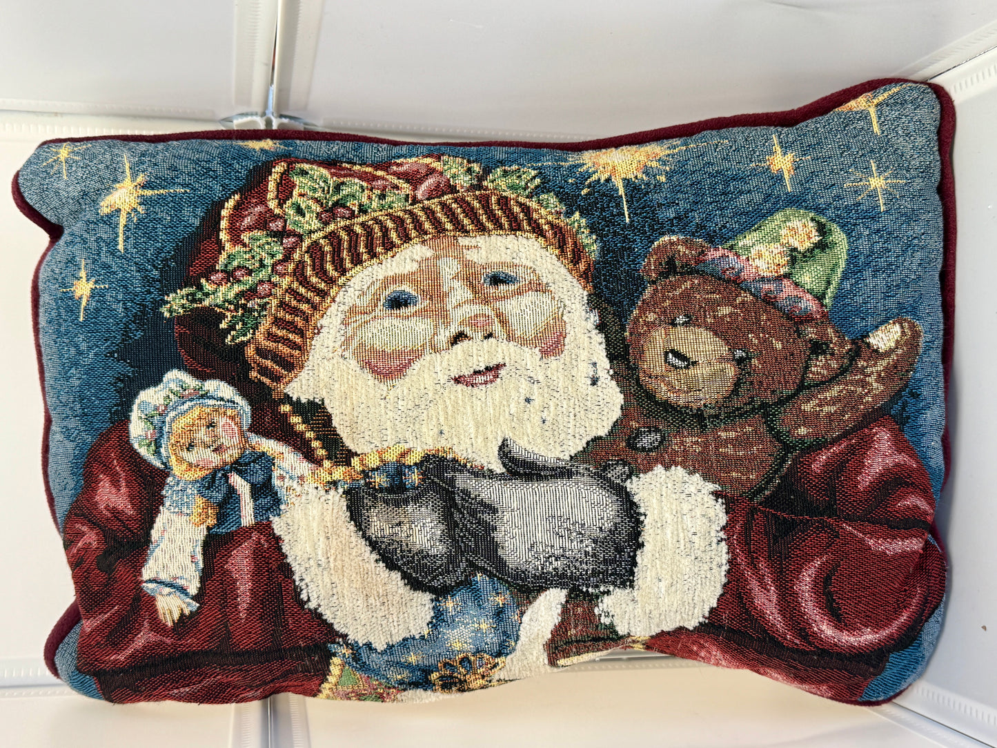 Vintage Santa Tapestry Throw Pillow