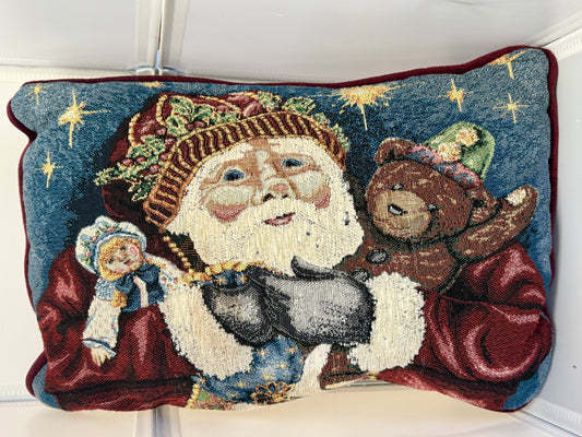 Vintage Santa Tapestry Throw Pillow