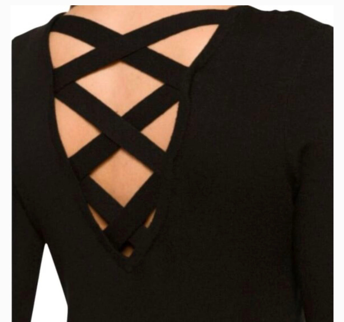 Black Cross Back Sweater