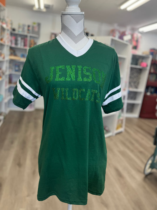 Show Your Spirit! – Jenison Wildcats – Short Sleeve Glitter Tee