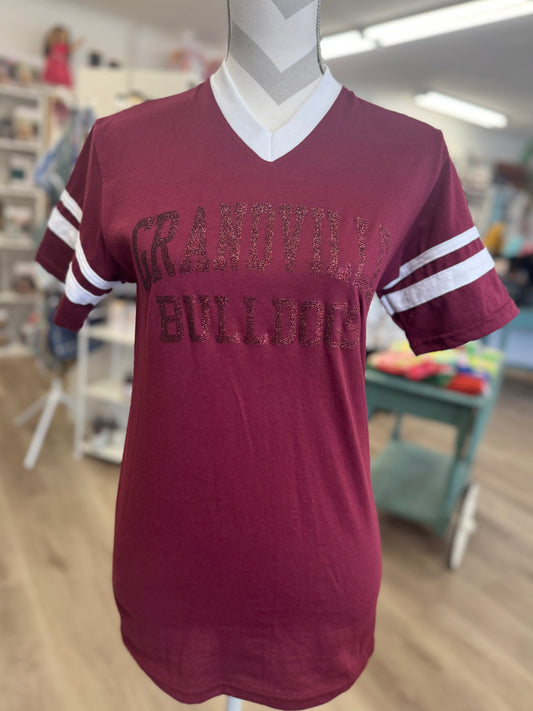 Show Your Spirit! – Grandville Bulldogs – Short Sleeve Glitter Tee
