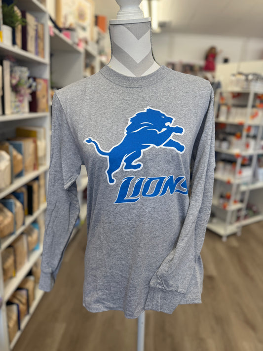 Youth Detroit Lions Long Sleeve T-Shirt – Heather Gray