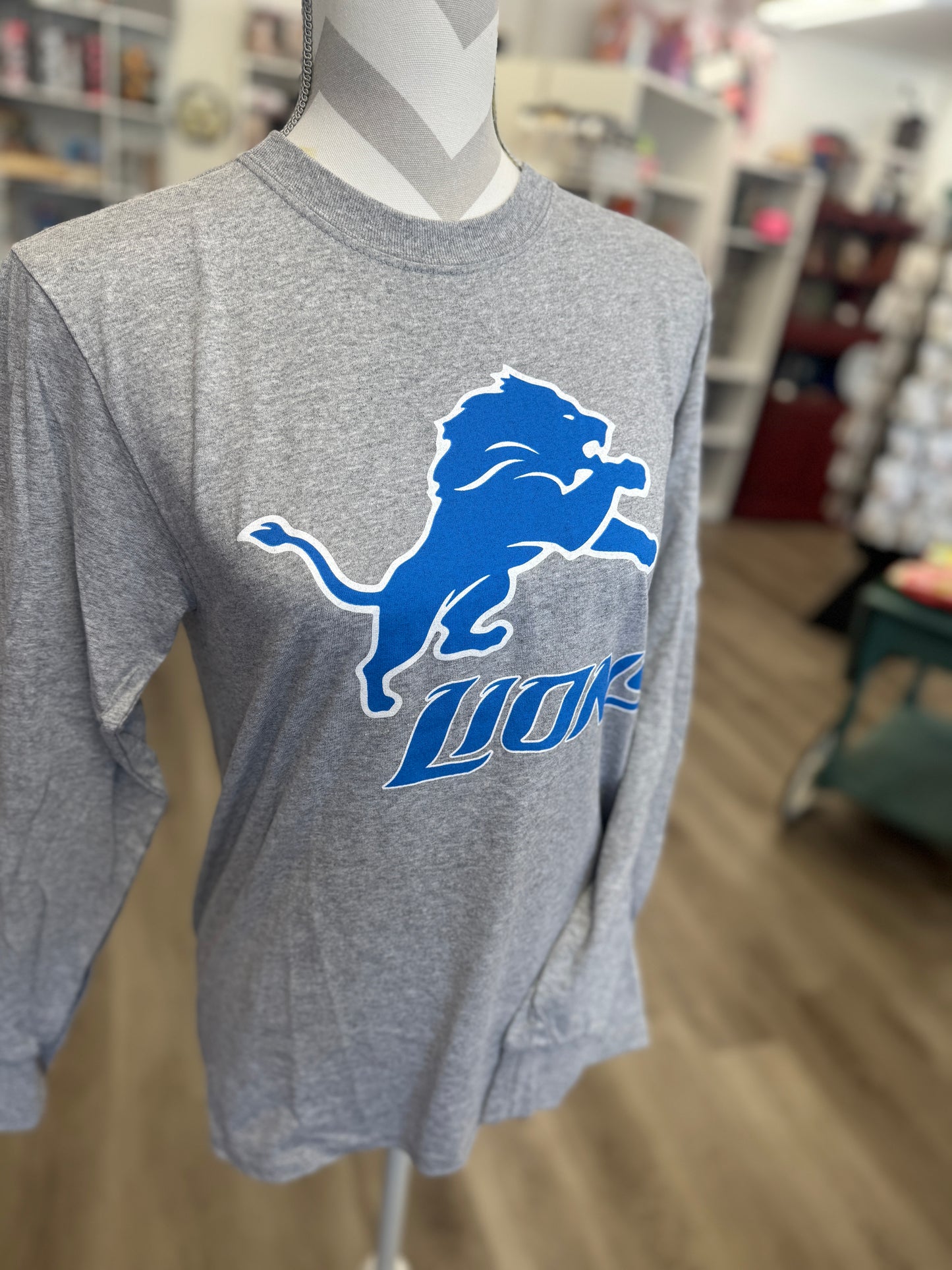 Youth Detroit Lions Long Sleeve T-Shirt – Heather Gray