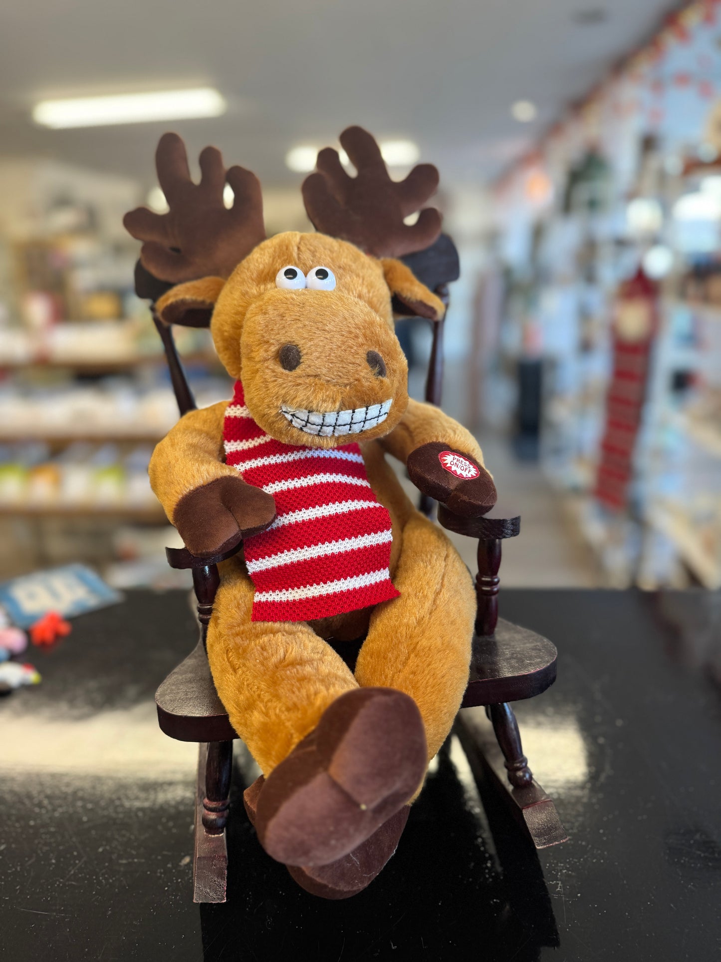 Dan Dee “Grandma Got Run Over by a Reindeer” Animated Plush Rocking Reindeer