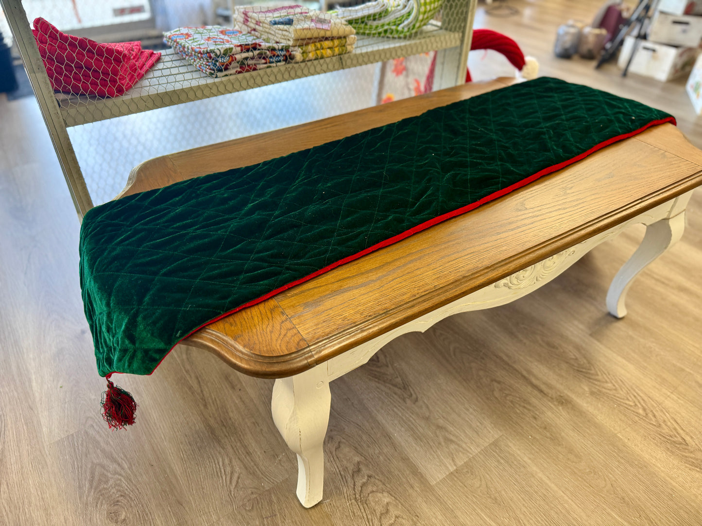 Reversible Christmas Table Runner – 6ft Red & Green Velvet