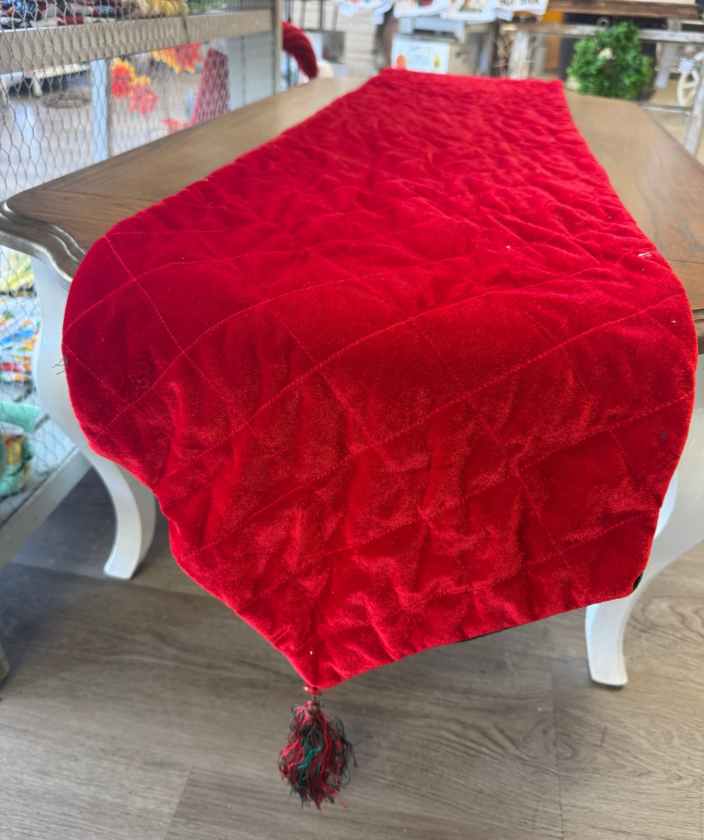 Reversible Christmas Table Runner – 6ft Red & Green Velvet