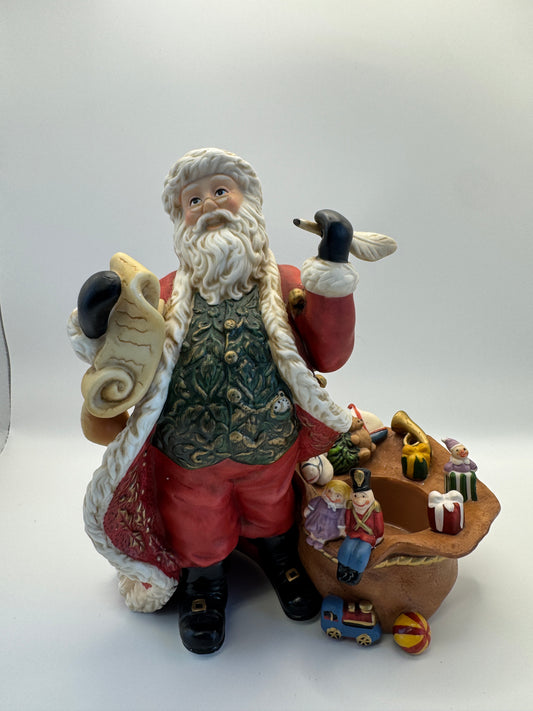 Partylite P9841 – Santa Checking His List Tealight/Votive Candle Holder (Retired)