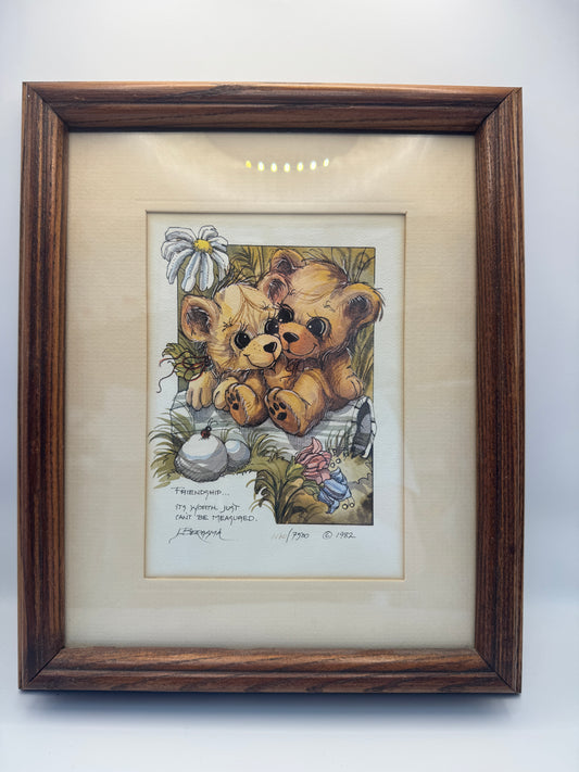 Jody Bergsma “Friendship… Its Worth Just Can’t Be Measured” Limited Edition Signed Print (1982) – #96/7500