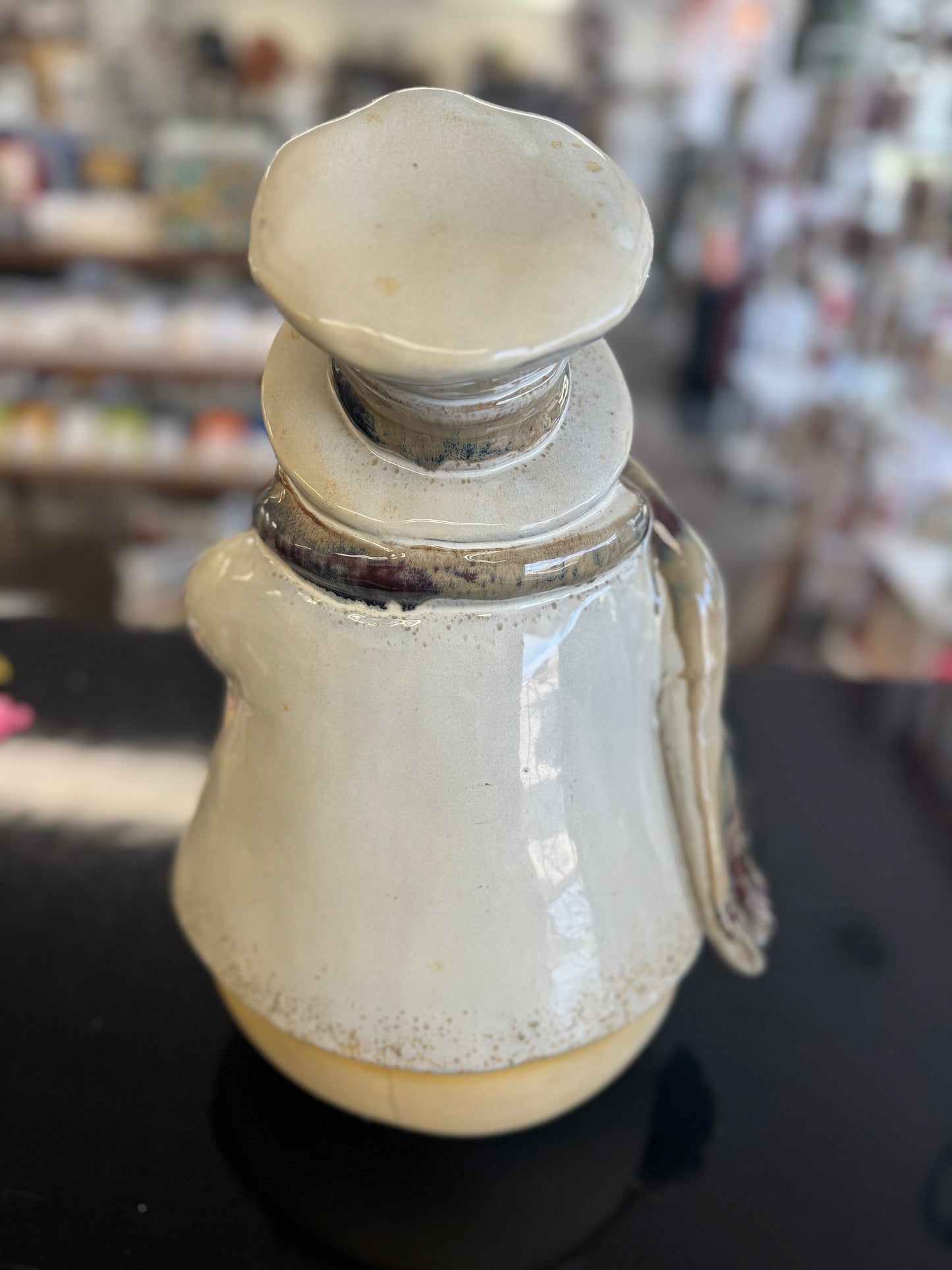 Charming Jolly Mr. Snowman – 15.5" Rustic Ceramic Indoor Christmas Décor