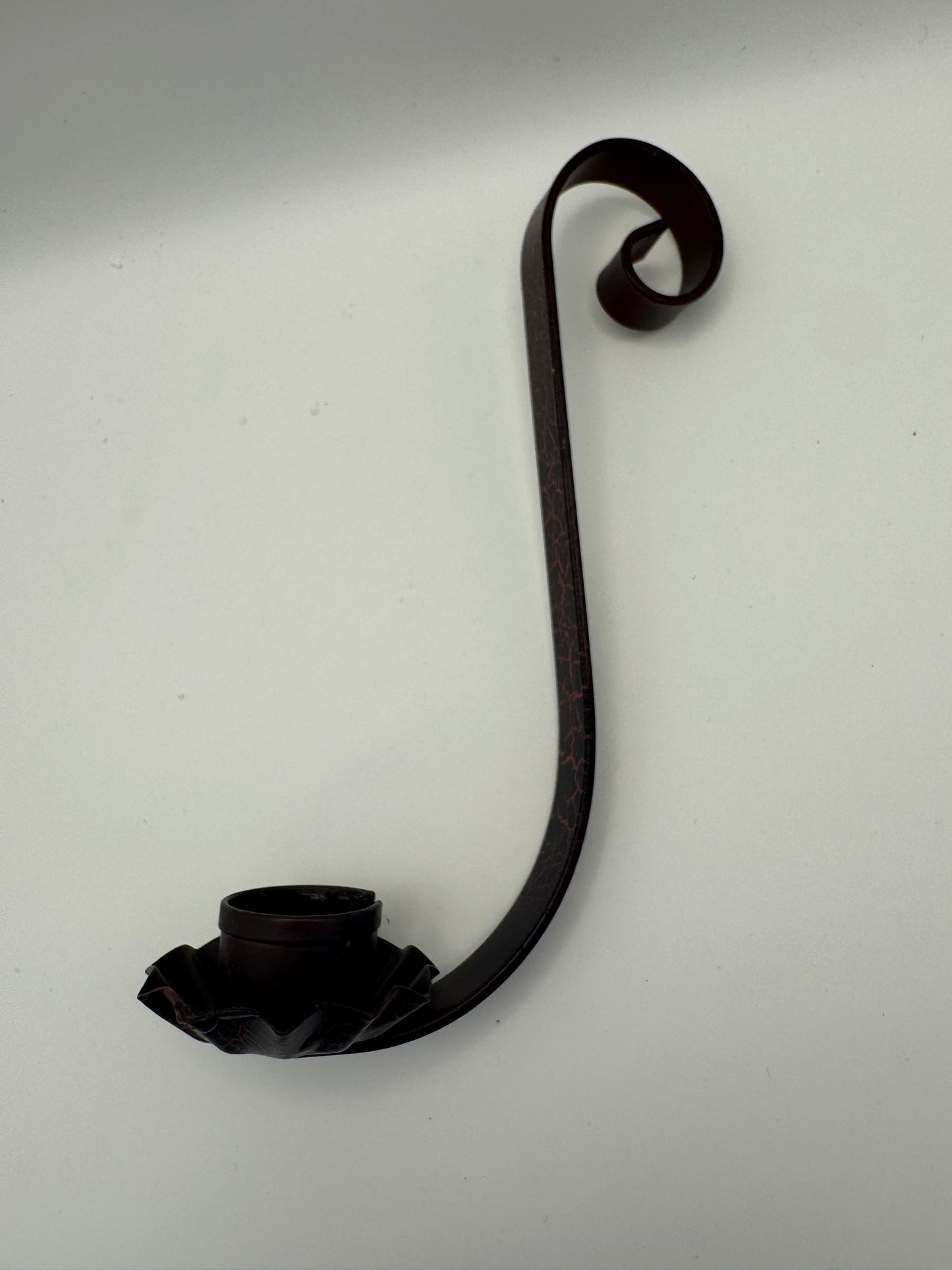 Wrought Iron Wall Sconce Candle Holder – 6.5" Scrolled Metal Wall Décor