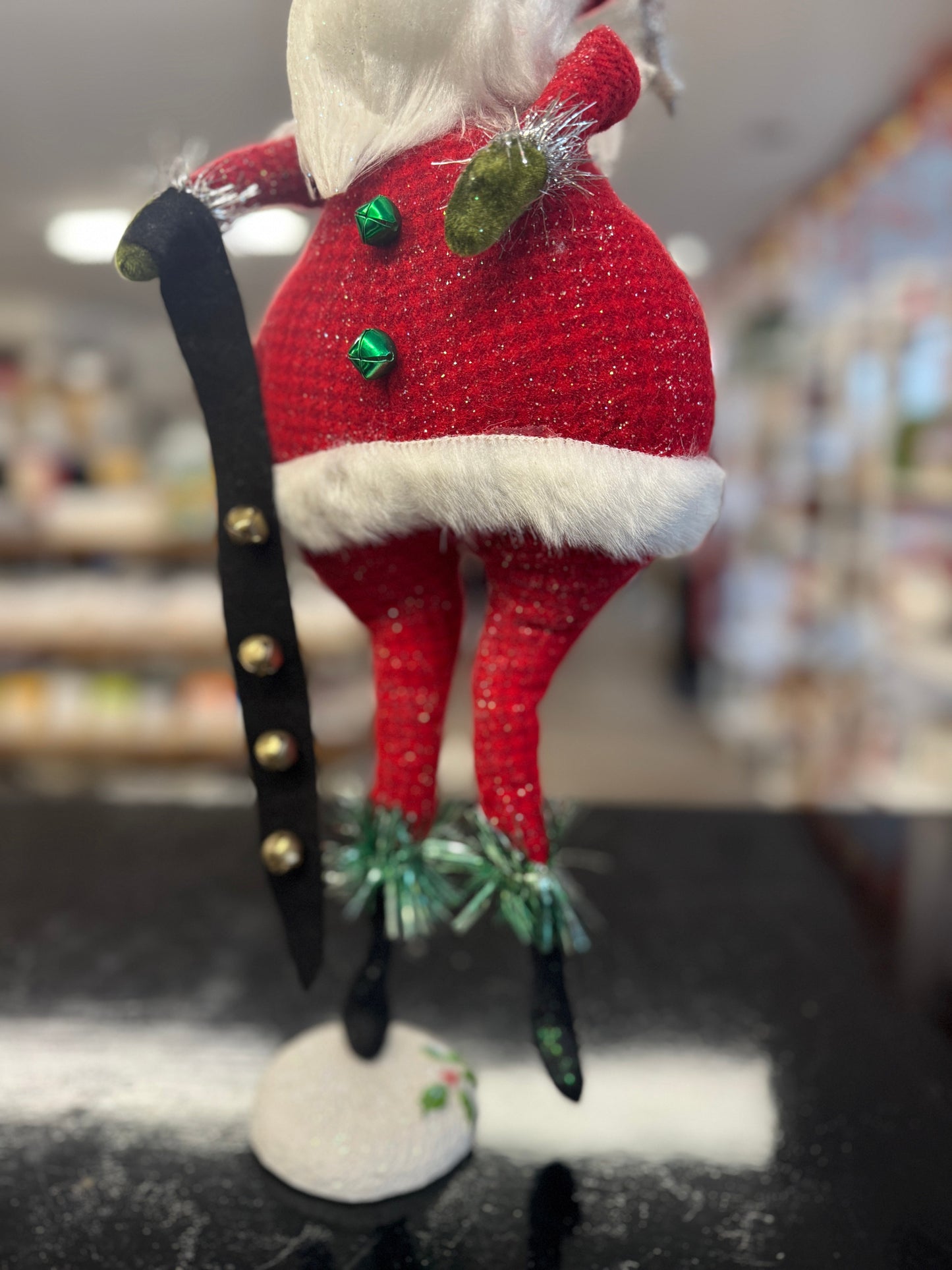 17" Tall Free-Standing Santa Claus with Bells – Christmas Decoration Figurine