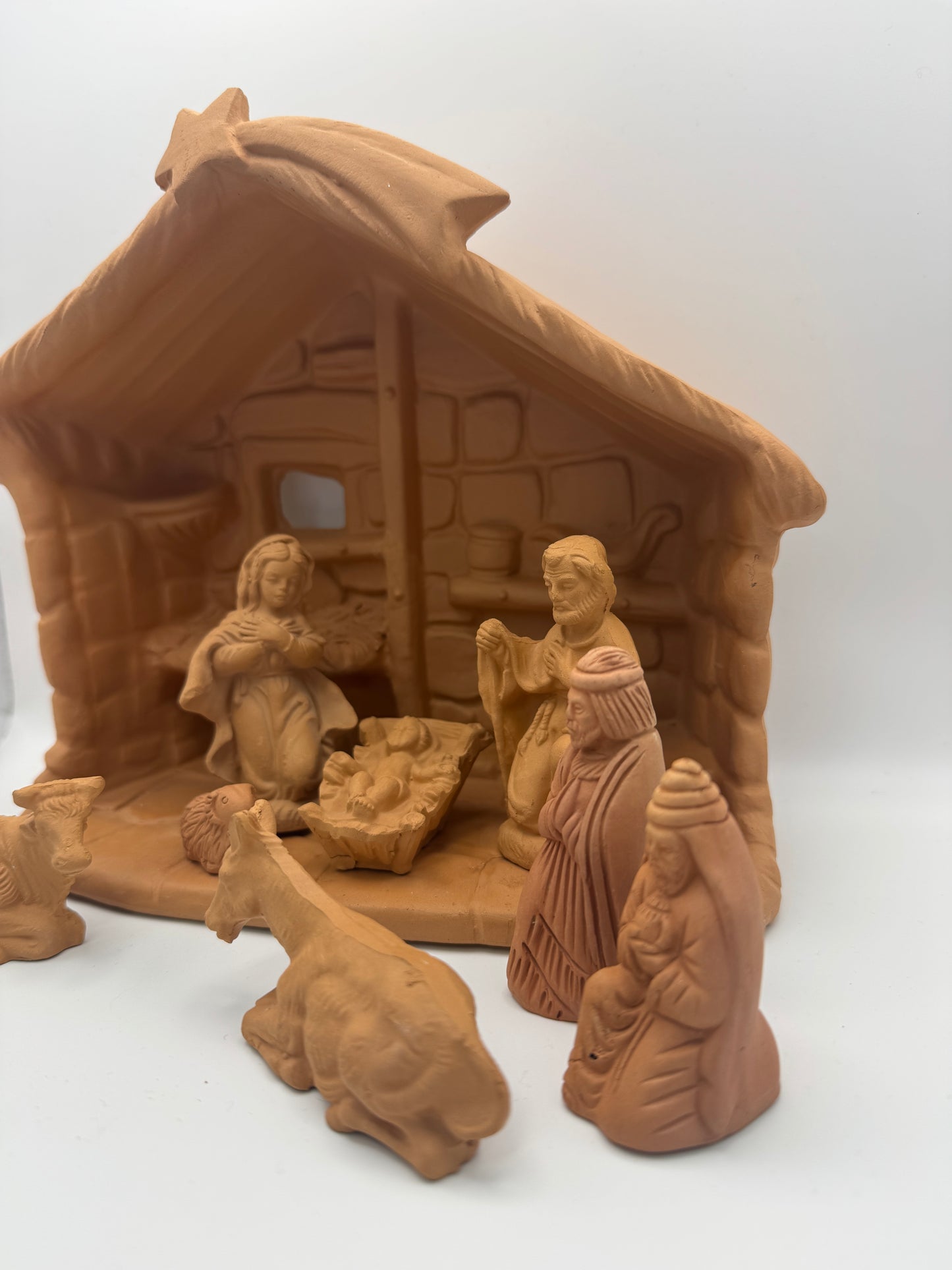 Terracotta Nativity Scene Figurine Set