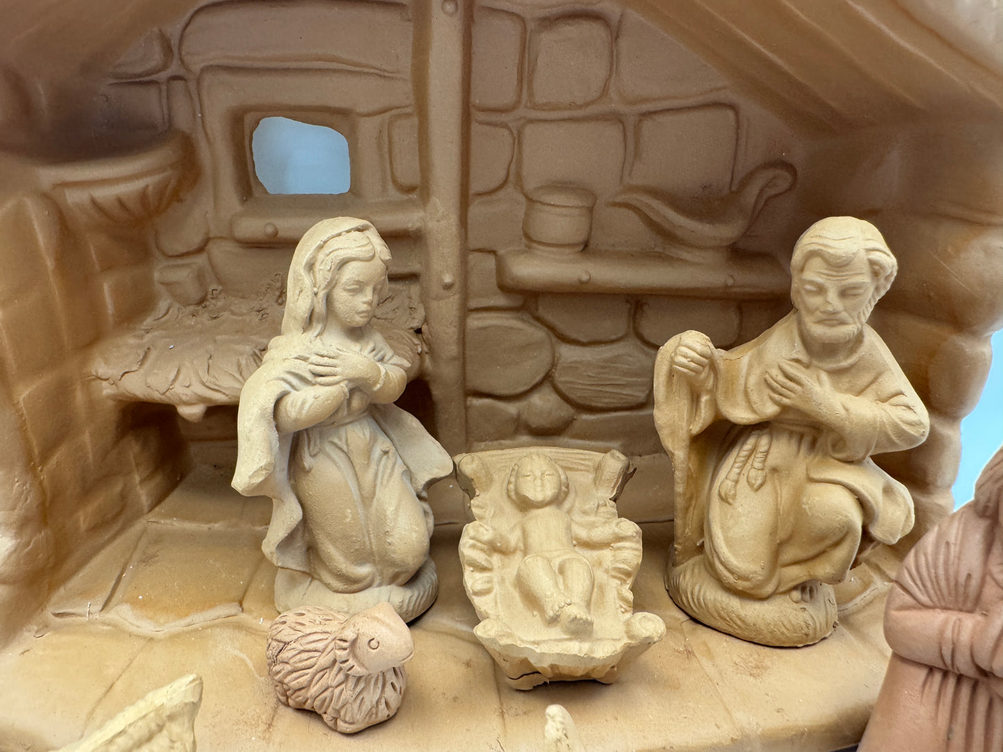 Terracotta Nativity Scene Figurine Set
