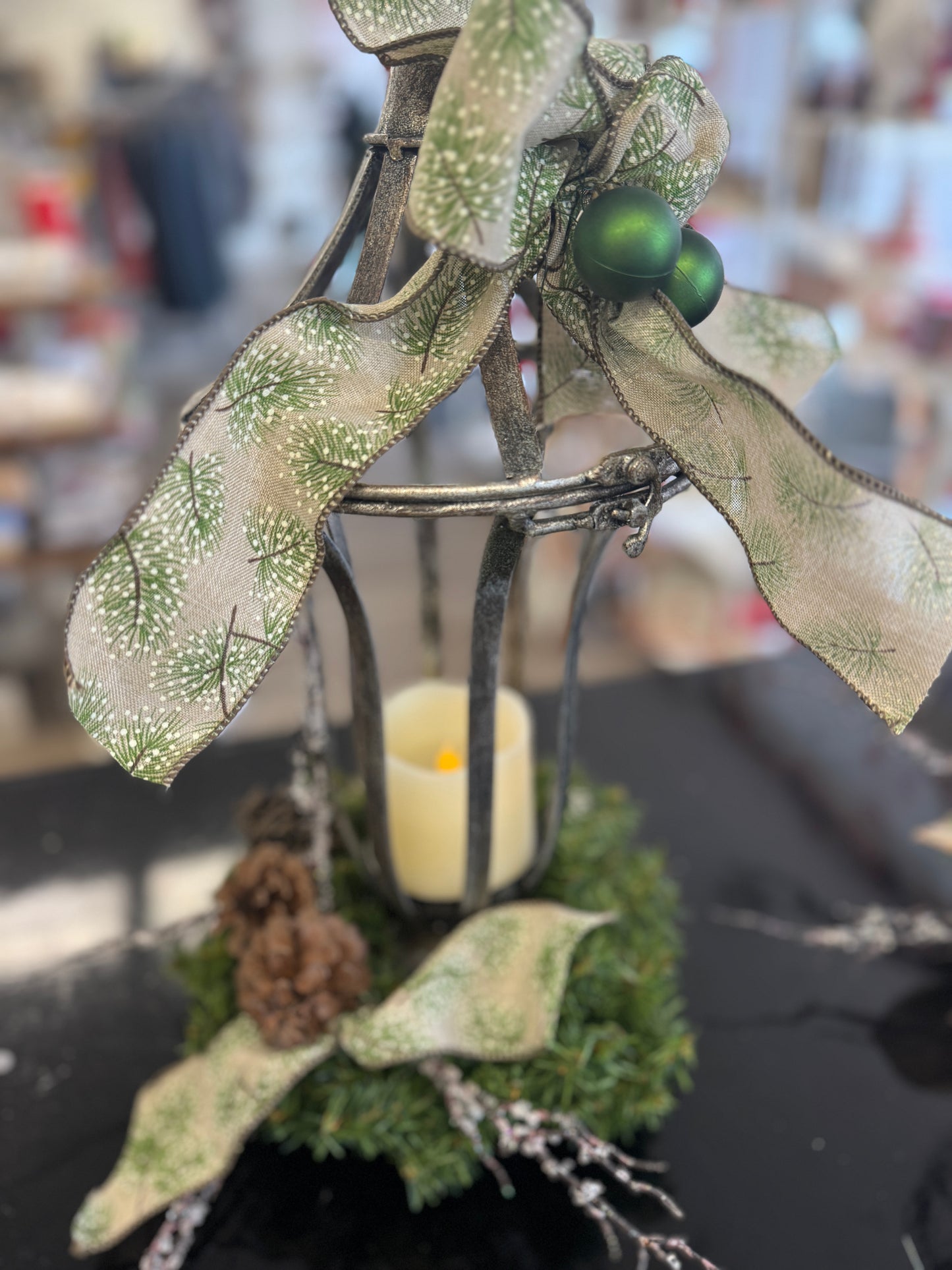 Decorative Holiday Lantern with Candle