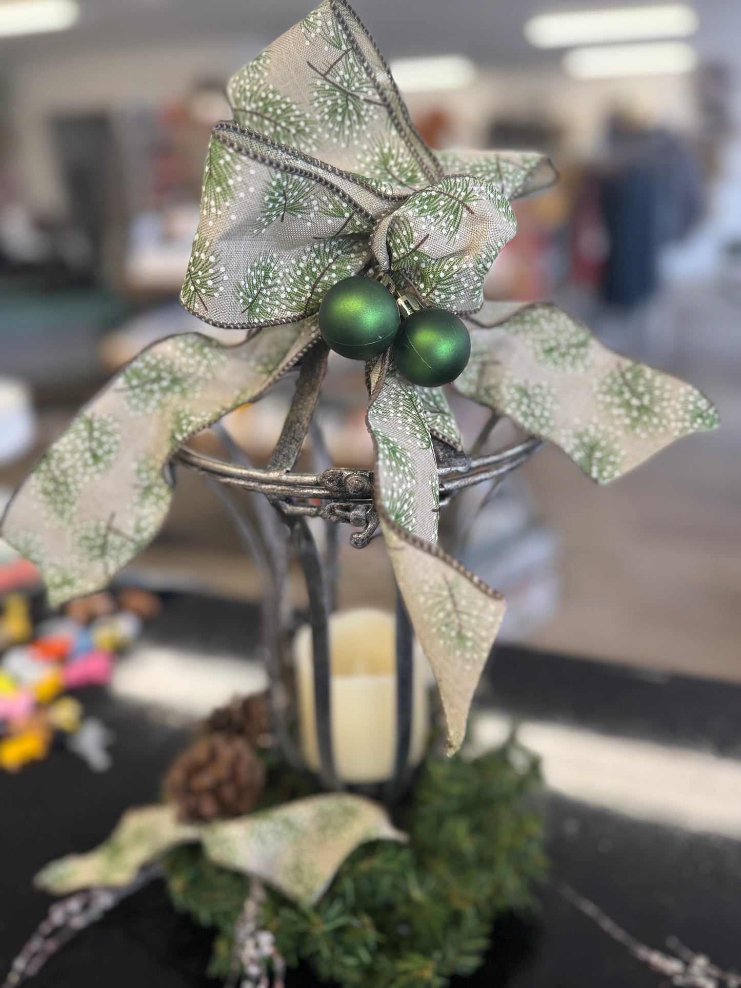 Decorative Holiday Lantern with Candle