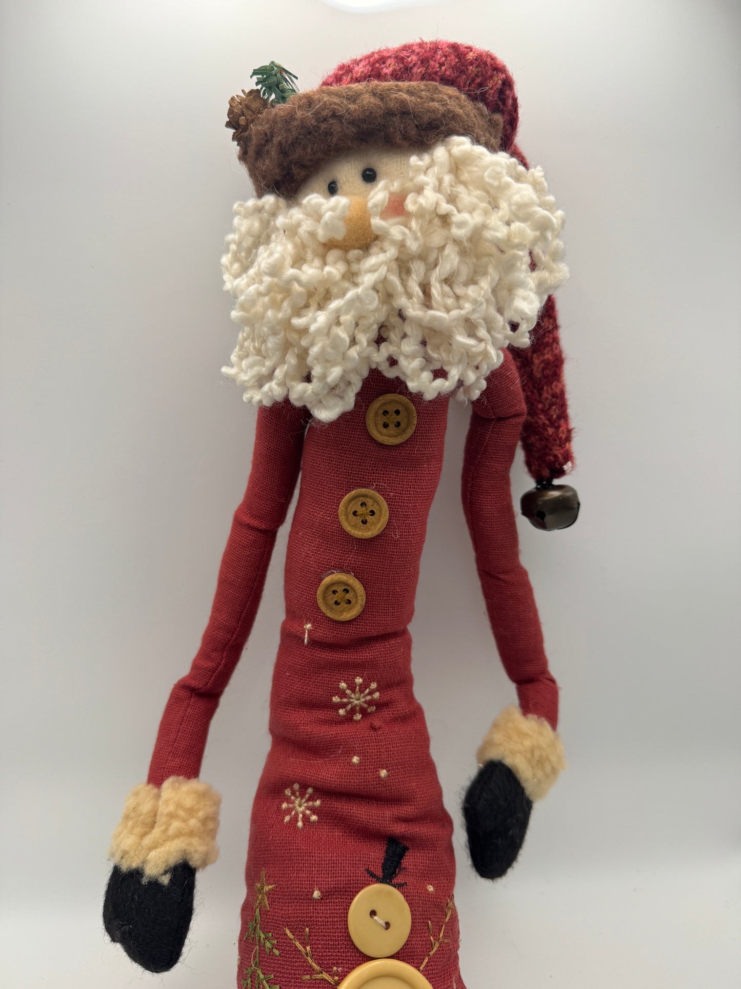 36" Plush Santa Shelf Sitter with Snowman Embroidery